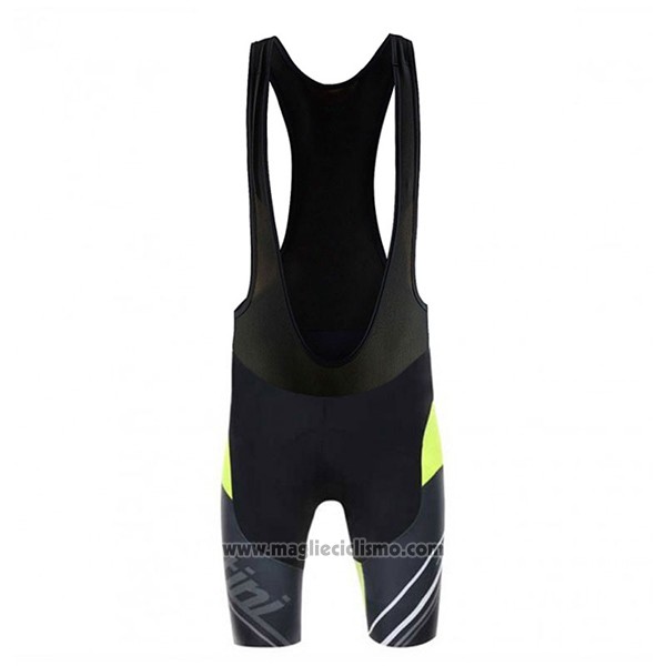 2017 Abbigliamento Ciclismo Santini Beat Verde e Nero Manica Corta e Salopette
