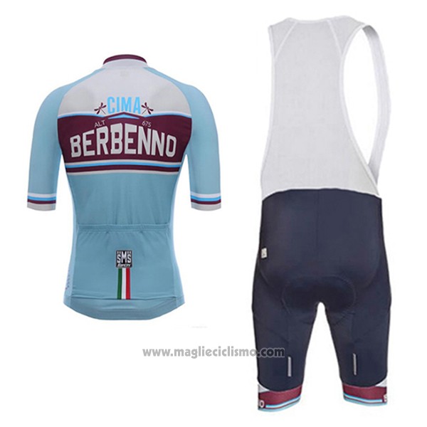 2017 Abbigliamento Ciclismo Santini Berbenno Azzurro Manica Corta e Salopette