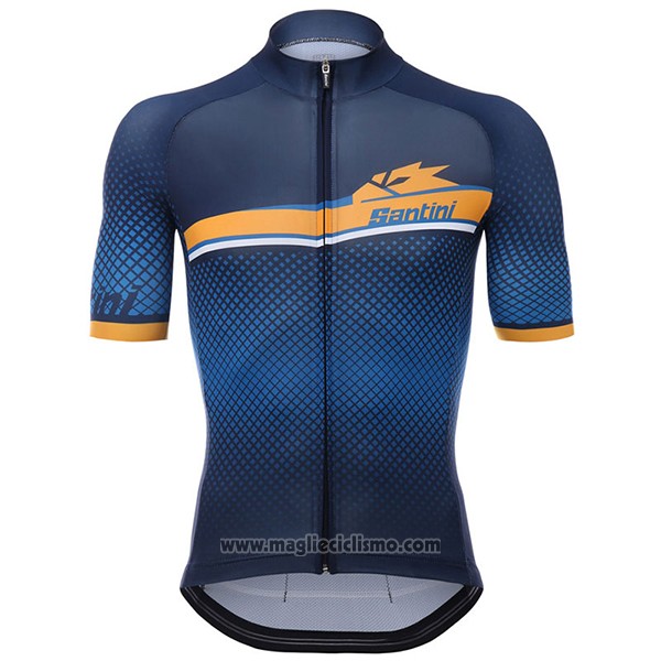2017 Abbigliamento Ciclismo Santini Blu Manica Corta e Salopette