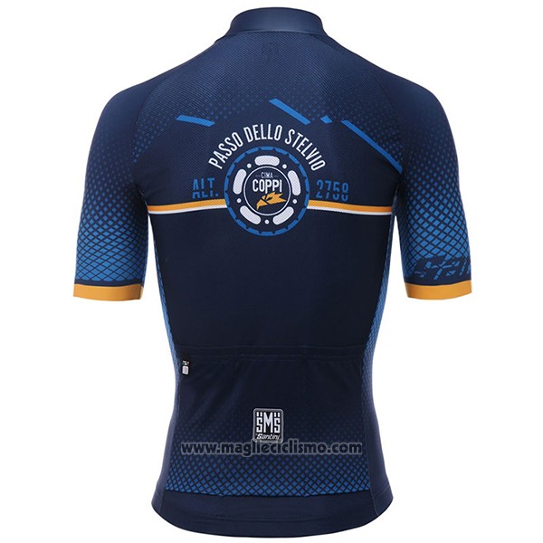 2017 Abbigliamento Ciclismo Santini Blu Manica Corta e Salopette