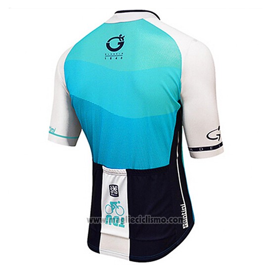 2017 Abbigliamento Ciclismo Santini Celeste Manica Corta e Salopette