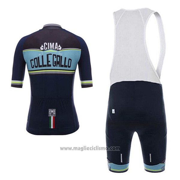 2017 Abbigliamento Ciclismo Santini Collegrllo Scuro Blu Manica Corta e Salopette