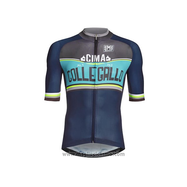 2017 Abbigliamento Ciclismo Santini Collegrllo Scuro Blu Manica Corta e Salopette