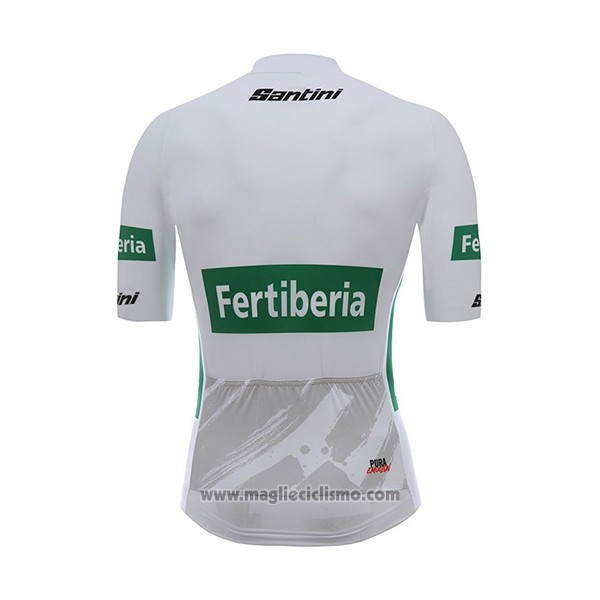 2017 Abbigliamento Ciclismo Santini Fertiberia Bianco Manica Corta e Salopette
