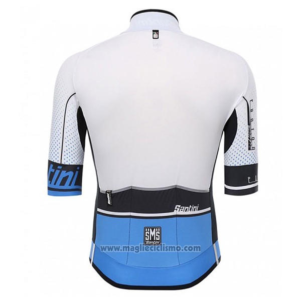 2017 Abbigliamento Ciclismo Santini Photon Blu e Bianco Manica Corta e Salopette