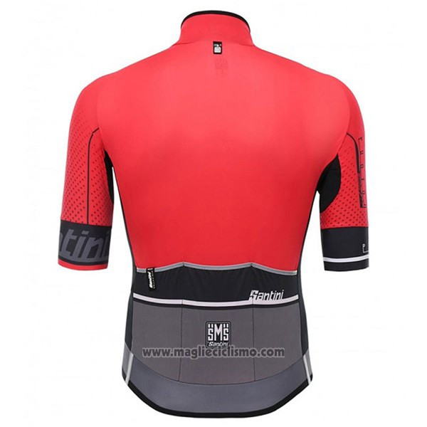 2017 Abbigliamento Ciclismo Santini Photon Rosso e Grigio Manica Corta e Salopette