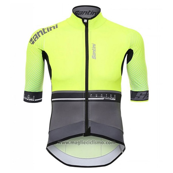 2017 Abbigliamento Ciclismo Santini Photon Verde e Nero Manica Corta e Salopette