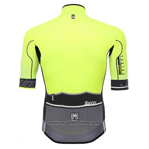 2017 Abbigliamento Ciclismo Santini Photon Verde e Nero Manica Corta e Salopette