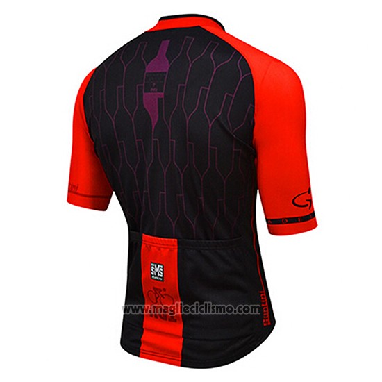 2017 Abbigliamento Ciclismo Santini Rosso Manica Corta e Salopette