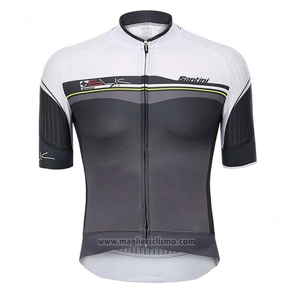 2017 Abbigliamento Ciclismo Santini Sleek Bianco e Grigio Manica Corta e Salopette