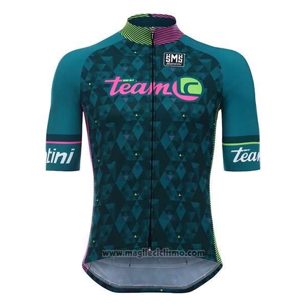 2017 Abbigliamento Ciclismo Santini Team Verde Manica Corta e Salopette