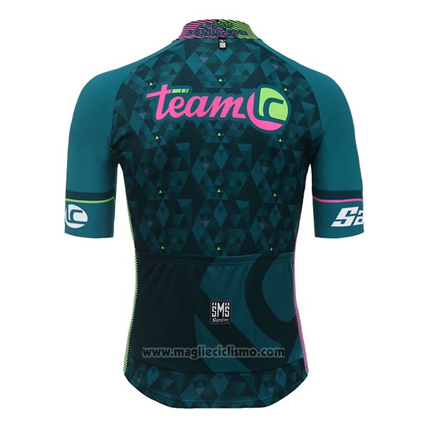 2017 Abbigliamento Ciclismo Santini Team Verde Manica Corta e Salopette