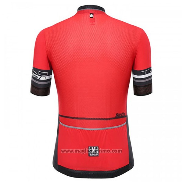 2017 Abbigliamento Ciclismo Santini Tono Rosso e Nero Manica Corta e Salopette