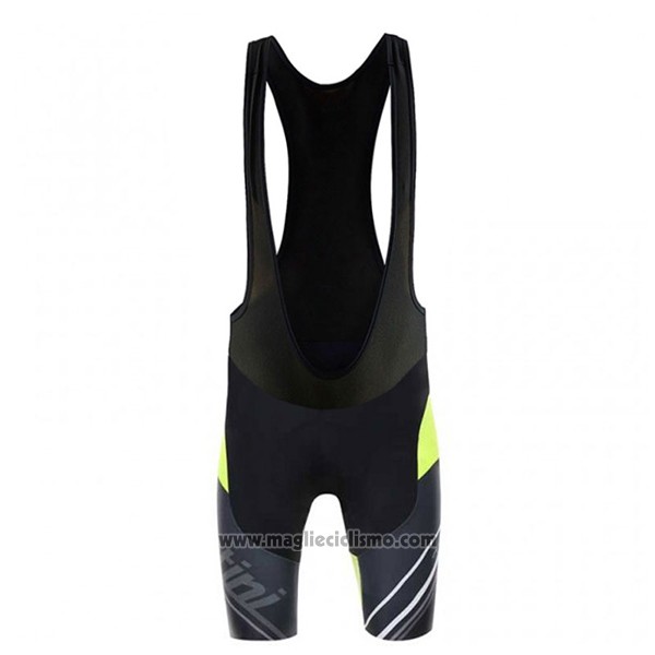 2017 Abbigliamento Ciclismo Santini Tono Verde e Nero Manica Corta e Salopette