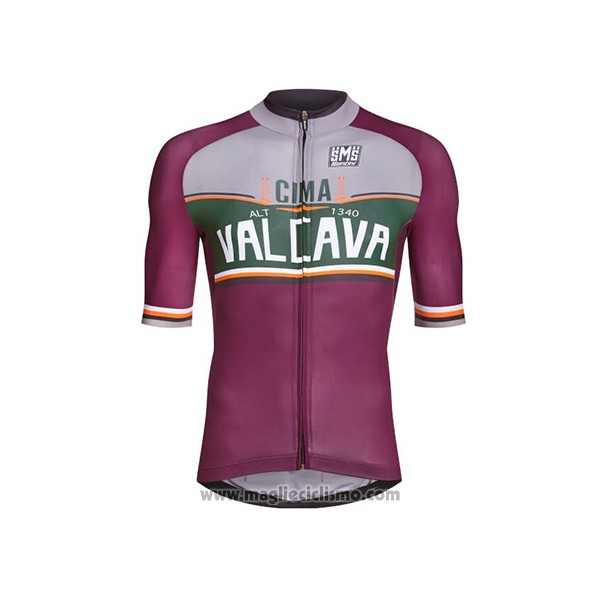 2017 Abbigliamento Ciclismo Santini Valcava Fuxia Manica Corta e Salopette