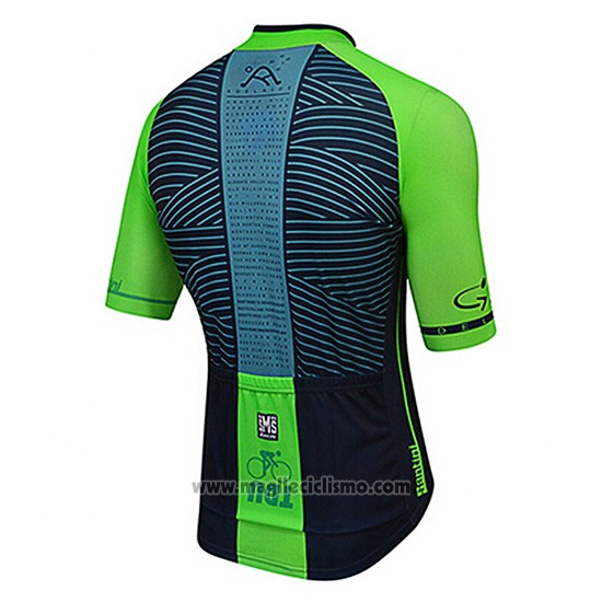 2017 Abbigliamento Ciclismo Santini Verde Manica Corta e Salopette