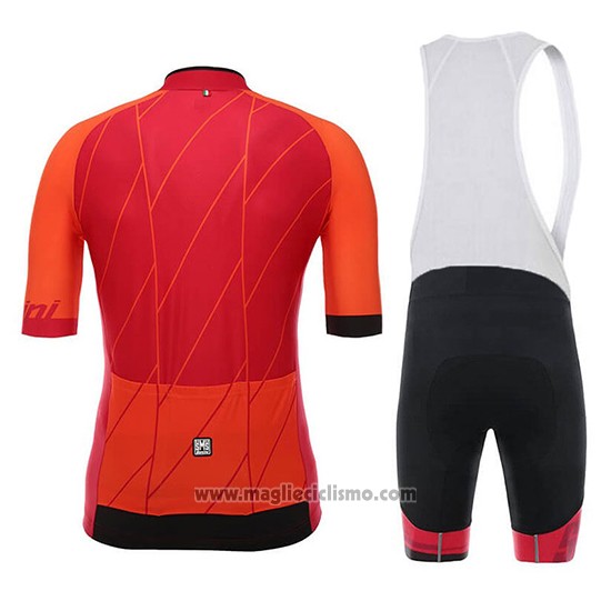 2018 Abbigliamento Ciclismo Santini Ace Rosso Manica Corta e Salopette