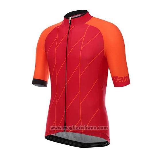 2018 Abbigliamento Ciclismo Santini Ace Rosso Manica Corta e Salopette