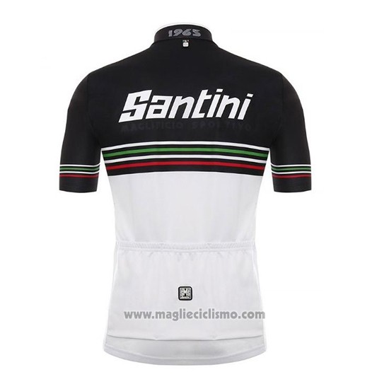 2018 Abbigliamento Ciclismo Santini Bianco Nero Manica Corta e Salopette