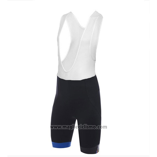 2018 Abbigliamento Ciclismo Santini Dama Blu e Nero Manica Corta e Salopette