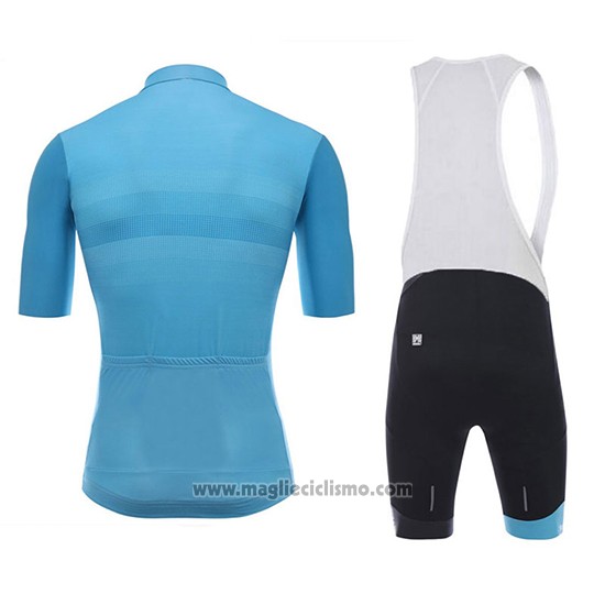 2018 Abbigliamento Ciclismo Santini Skull Blu Manica Corta e Salopette