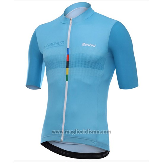 2018 Abbigliamento Ciclismo Santini Skull Blu Manica Corta e Salopette