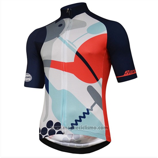 2018 Abbigliamento Ciclismo Tour Down Under Santini Rosso Manica Corta e Salopette