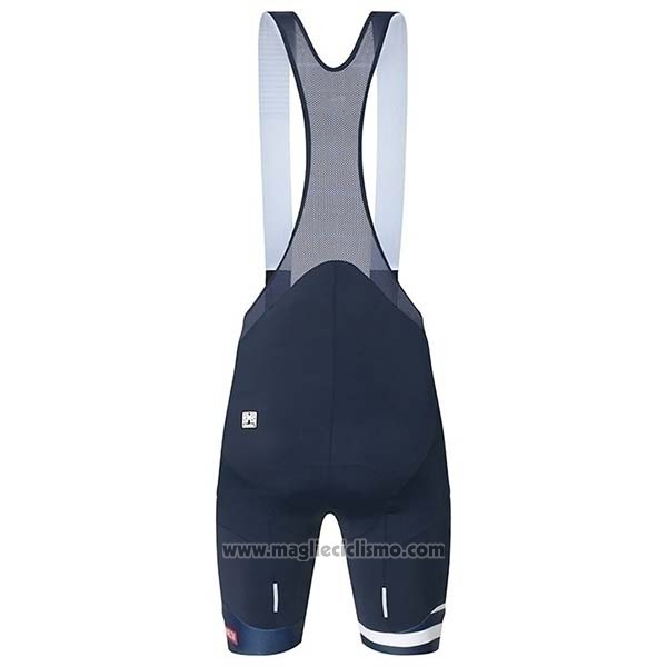 2019 Abbigliamento Ciclismo Santini Blu Bianco Manica Corta e Salopette