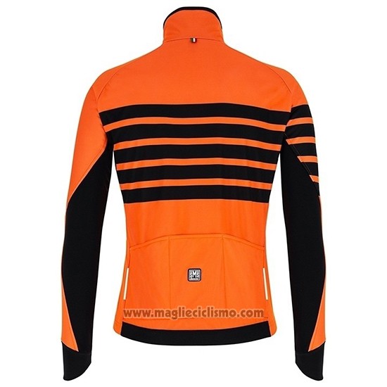 2019 Abbigliamento Ciclismo Santini Svolta Arancione Nero Manica Lunga e Salopette