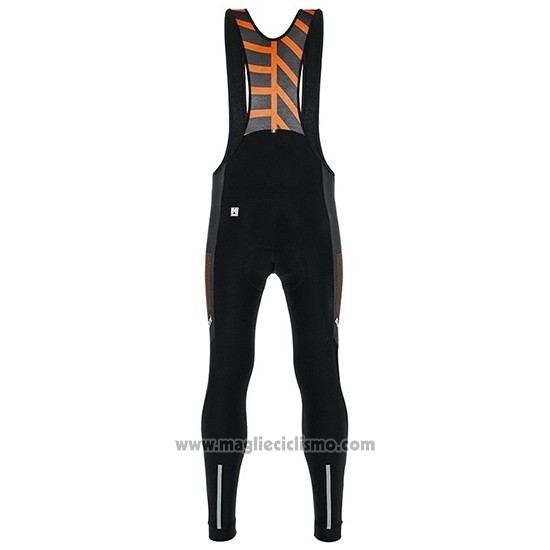 2019 Abbigliamento Ciclismo Santini Svolta Arancione Nero Manica Lunga e Salopette