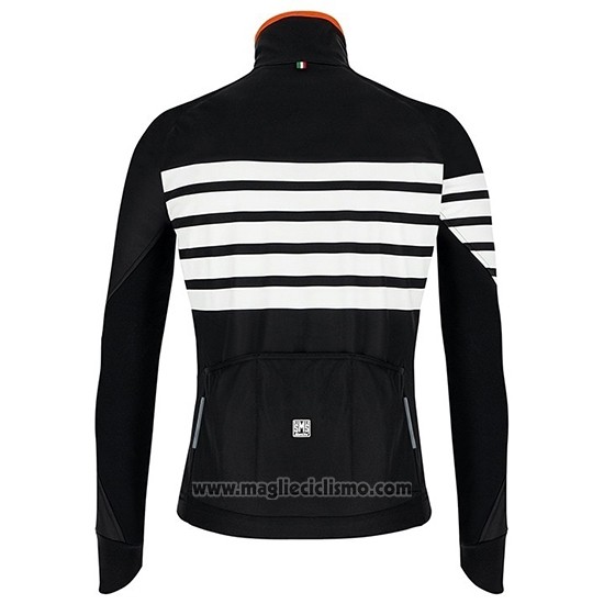 2019 Abbigliamento Ciclismo Santini Svolta Bianco Nero Manica Lunga e Salopette