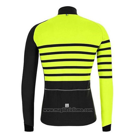 2020 Abbigliamento Ciclismo Santini Svolta Giallo Nero Manica Lunga e Salopette