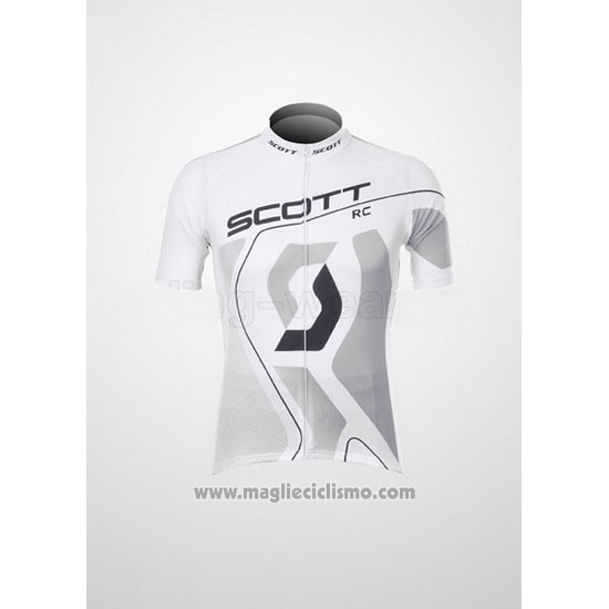 2012 Abbigliamento Ciclismo Scott Bianco e Grigio Manica Corta e Salopette