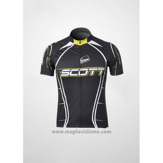 2012 Abbigliamento Ciclismo Scott Nero e Bianco Manica Corta e Salopette