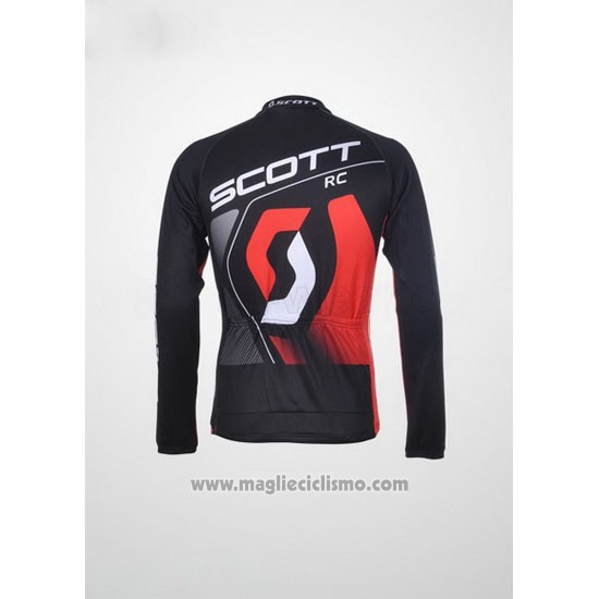 2012 Abbigliamento Ciclismo Scott Nero e Rosso Manica Lunga e Salopette