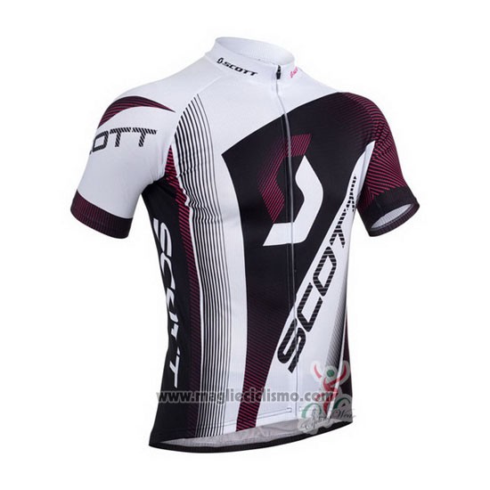 2013 Abbigliamento Ciclismo Scott Bianco e Fuxia Manica Corta e Salopette