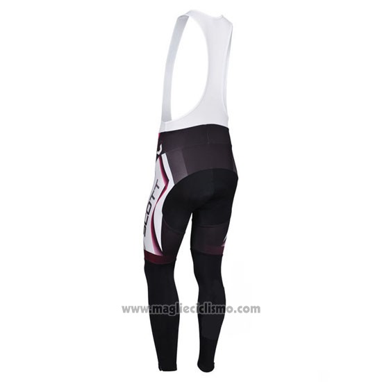 2013 Abbigliamento Ciclismo Scott Bianco e Fuxia Manica Lunga e Salopette