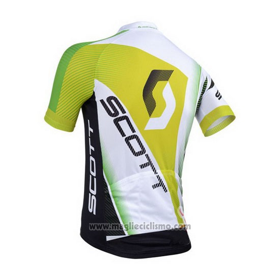2013 Abbigliamento Ciclismo Scott Bianco e Giallo Manica Corta e Salopette
