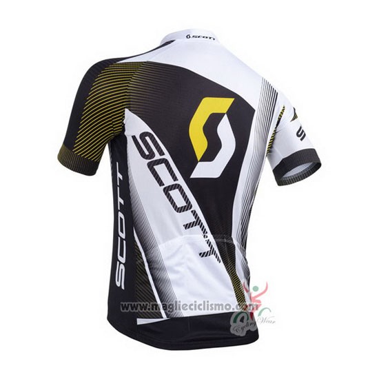 2013 Abbigliamento Ciclismo Scott Bianco e Nero Manica Corta e Salopette