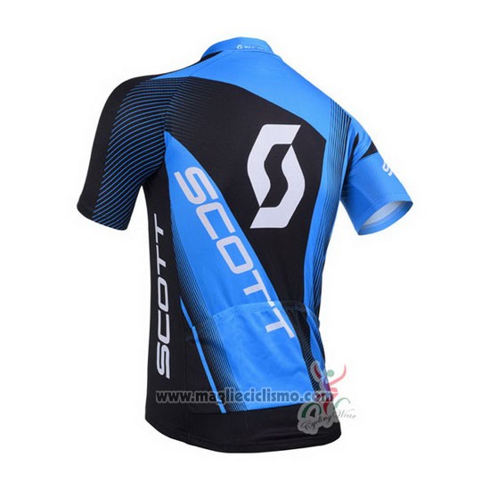 2013 Abbigliamento Ciclismo Scott Blu e Nero Manica Corta e Salopette