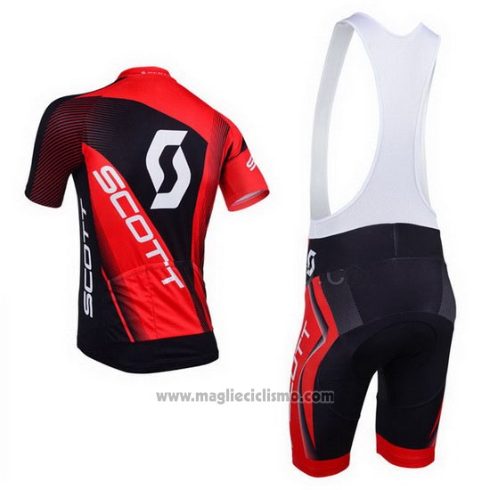 2013 Abbigliamento Ciclismo Scott Nero e Rosso Manica Corta e Salopette