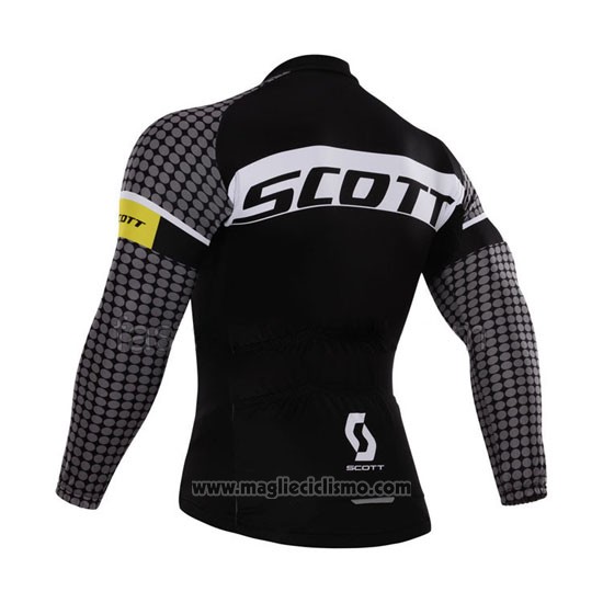 2015 Abbigliamento Ciclismo Scott Bianco e Nero Manica Lunga e Salopette