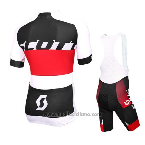2016 Abbigliamento Ciclismo Scott Bianco Rosso Manica Corta e Salopette
