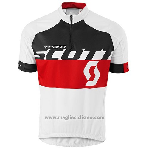 2016 Abbigliamento Ciclismo Scott Bianco Rosso Manica Corta e Salopette