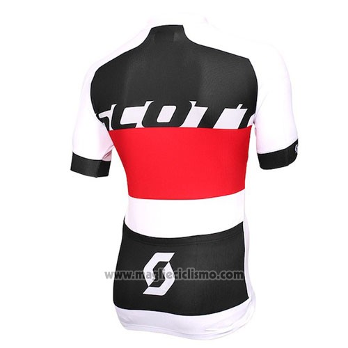 2016 Abbigliamento Ciclismo Scott Bianco Rosso Manica Corta e Salopette