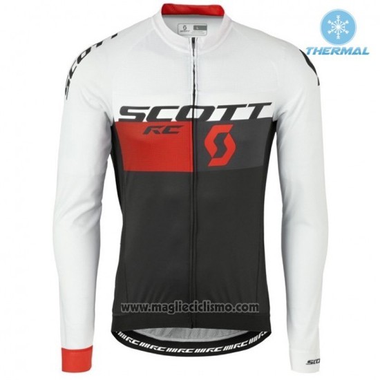 2016 Abbigliamento Ciclismo Scott Bianco e Rosso Manica Lunga e Salopette