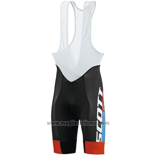 2016 Abbigliamento Ciclismo Scott Blu e Arancione Manica Corta e Salopette
