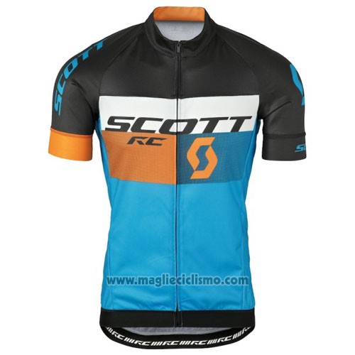 2016 Abbigliamento Ciclismo Scott Blu e Nero Manica Corta e Salopette