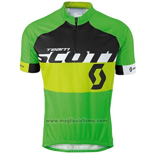 2016 Abbigliamento Ciclismo Scott Giallo e Verde Manica Corta e Salopette