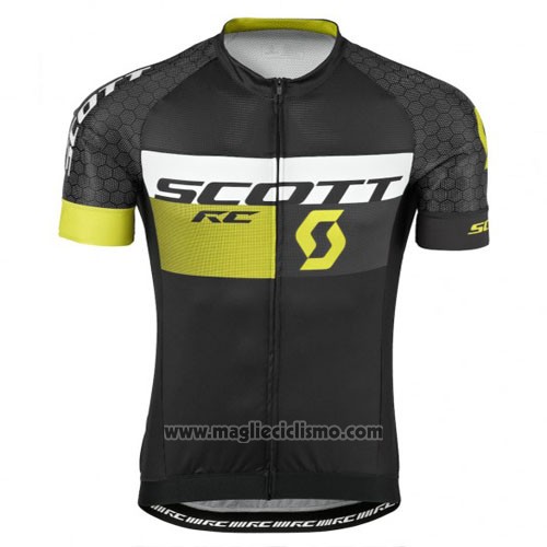 2016 Abbigliamento Ciclismo Scott Nero Giallo Manica Corta e Salopette